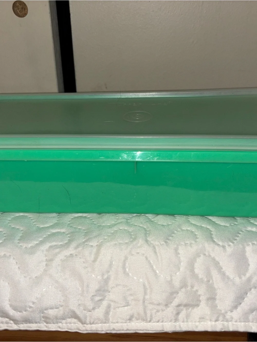 Tupperware Mint Green Slim Rectangular Tray